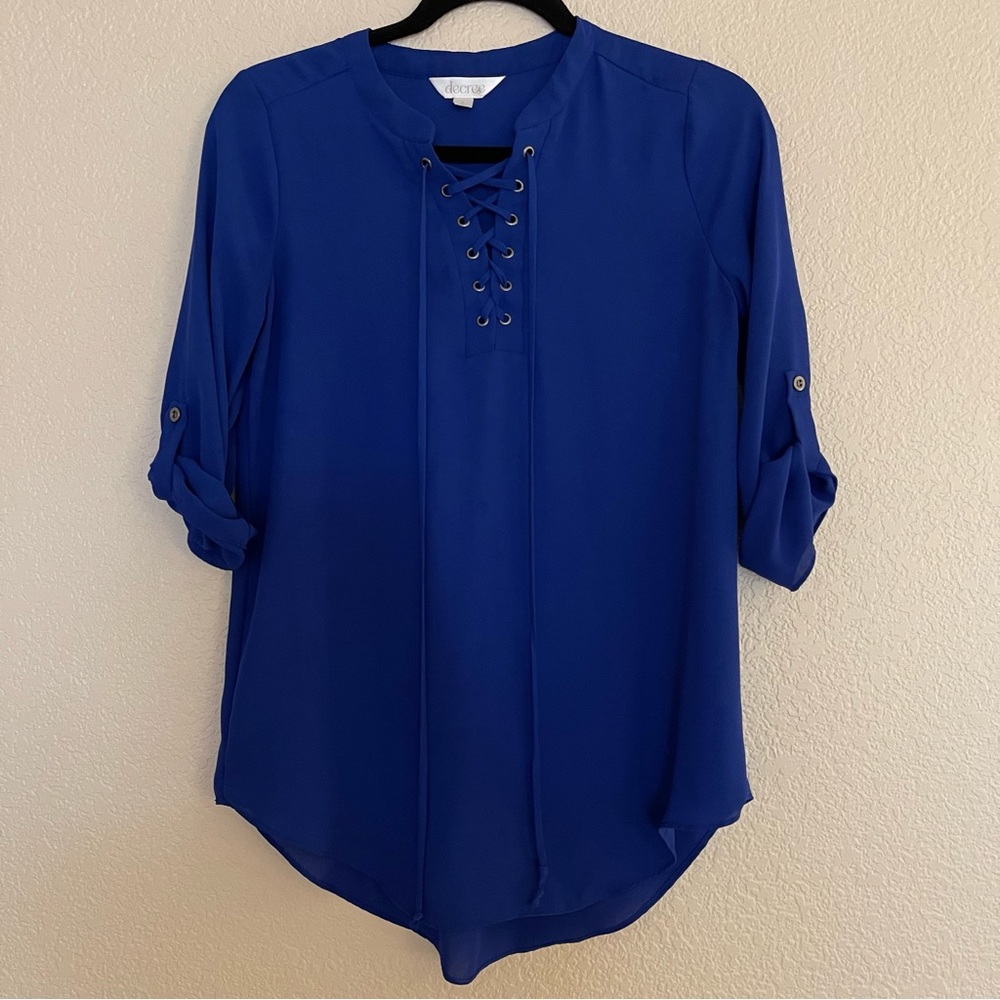Decree Blue 3/4 sleeve tunic